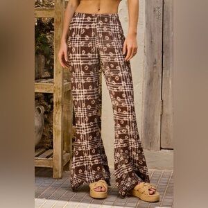 Agua Bendita Kosia Crop-Monike Pants Women’s Sz S Floral Flare